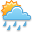 Cloudy, rain, sun icon