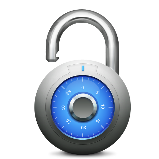 Unlock, blue unlock icon