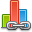 Chart, bar, link icon