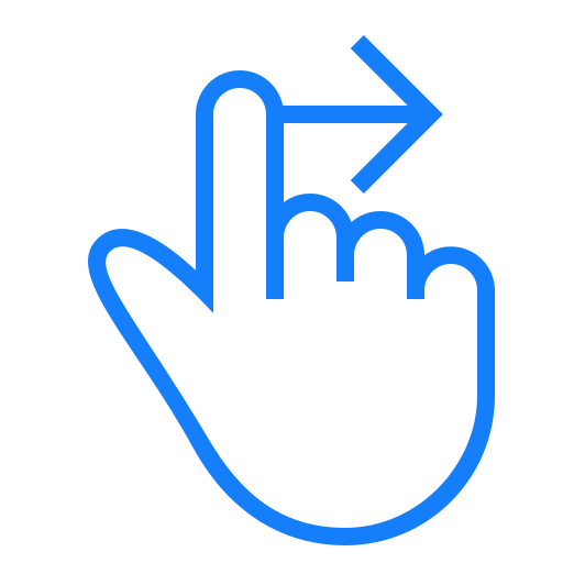 Finger, right, swipe icon