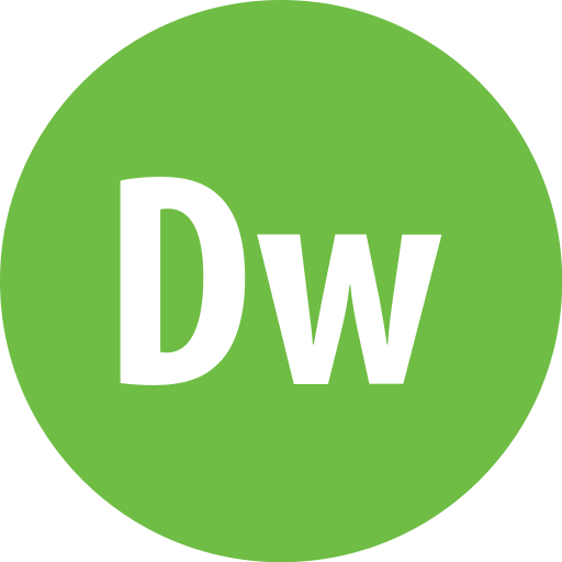 Adobe, dreamweaver, round icon