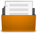 Orange, document, open icon