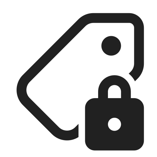 Ic, fluent, tag, lock, regular icon