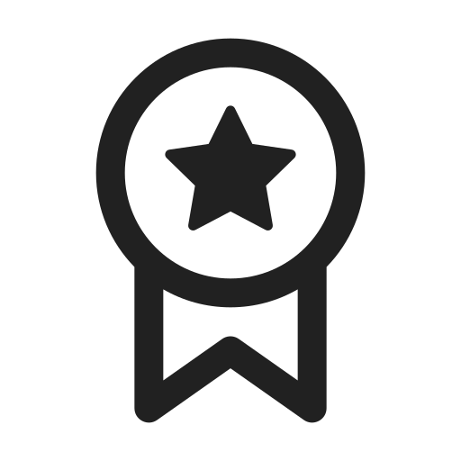 Ic, fluent, ribbon, star, regular icon