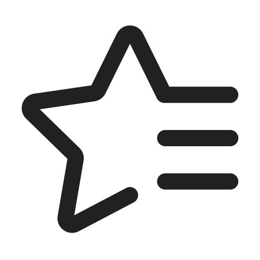 Ic, fluent, star, line, horizontal, 3, regular icon