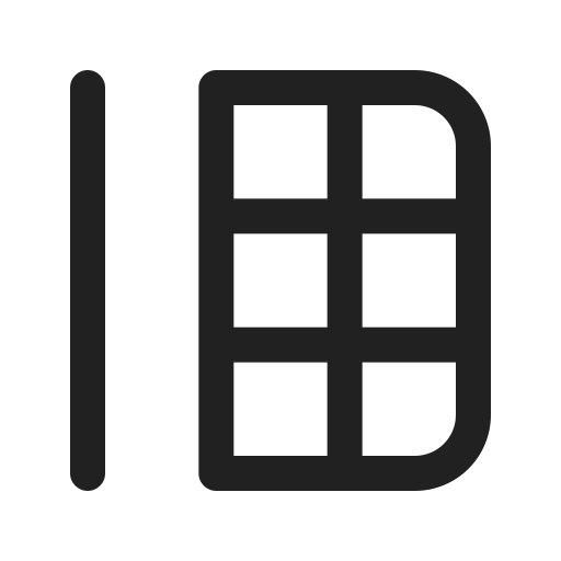 Ic, fluent, table, stack, left, regular icon