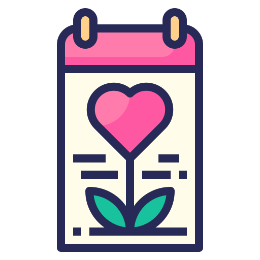 Calendar, love, heart, valentine's day, valentine icon