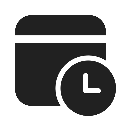 Ic, fluent, calendar, clock, filled icon