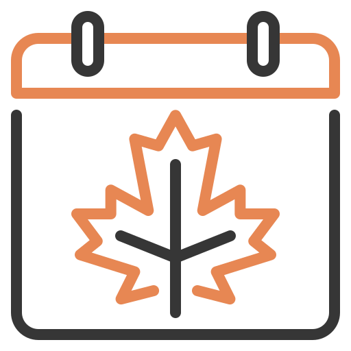 Autumn, calendar, fall, leaf, maple, season icon