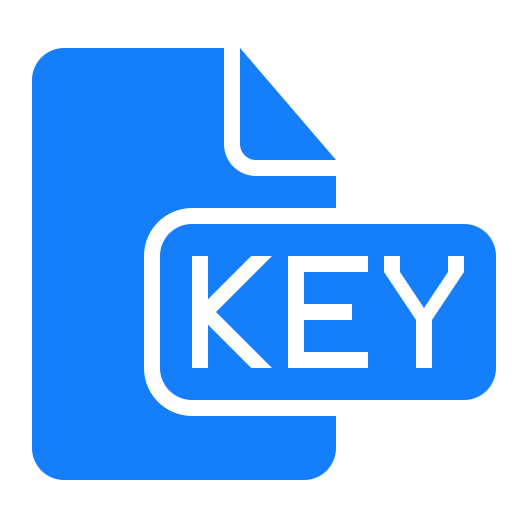 Document, file, key icon