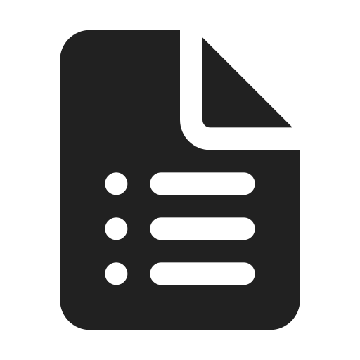 Ic, fluent, document, bullet, list, filled icon