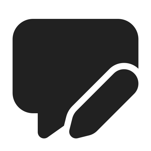 Ic, fluent, comment, edit, filled icon