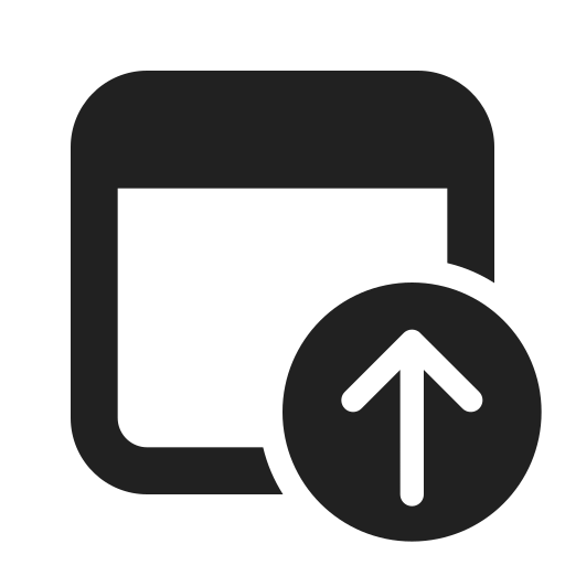 Ic, fluent, window, arrow, up, filled icon