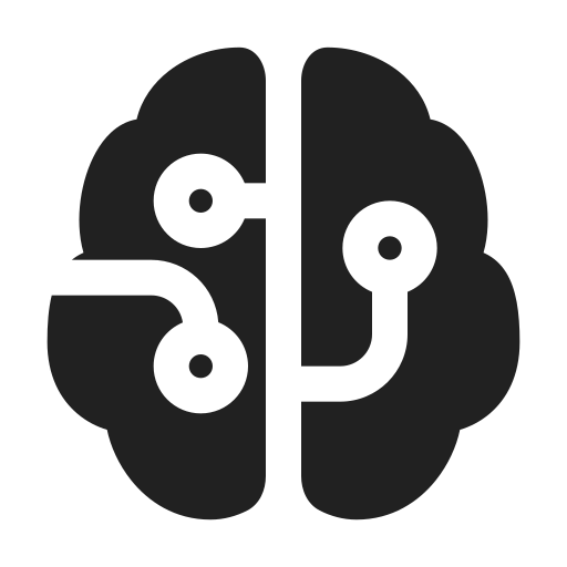 Ic, fluent, brain, circuit, filled icon