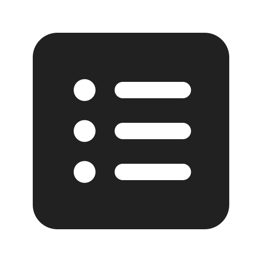 Ic, fluent, text, bullet, list, square, filled icon