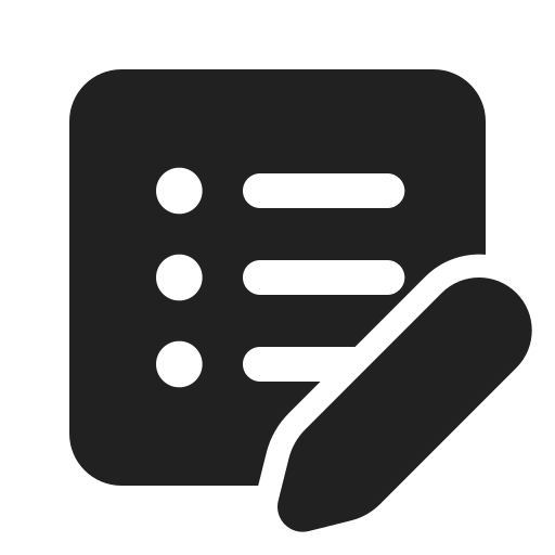 Ic, fluent, text, bullet, list, square, edit icon