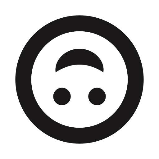 Grin, silly, thick lines, upside down, emoji, emoticon, emoticons icon