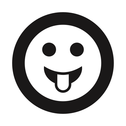 Clown, happy, silly, sticking out tongue, thick lines, emoji, emoticon icon