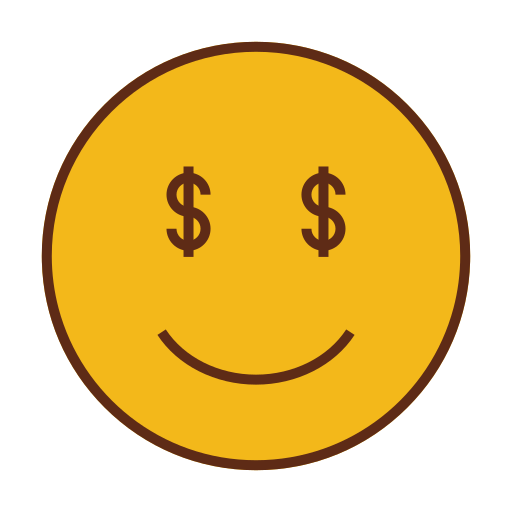 Dollar, emoji, emoticon, face, money, smiley icon