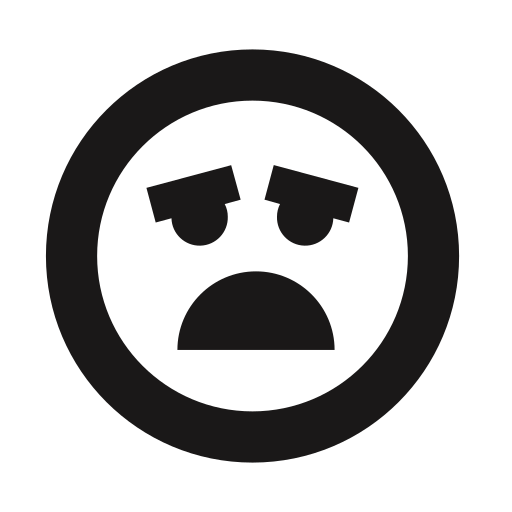 Embarrassed, sad, scarred, shame, thick lines, emoji, emoticon icon