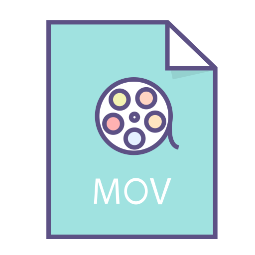 Doc, file, mov, format icon