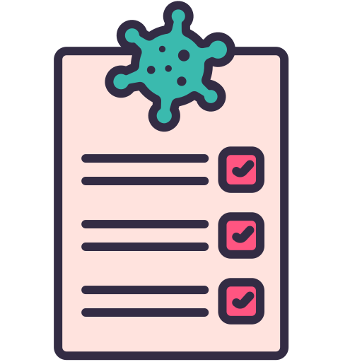 Checklist, coronavirus, covid, diagnosis, information, symstoms icon