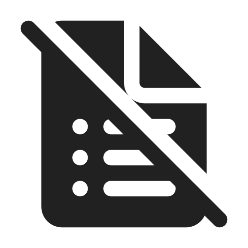 Ic, fluent, document, bullet, list, off, filled icon