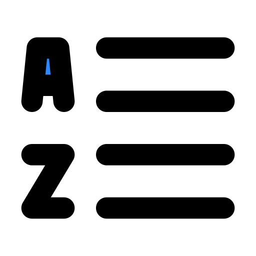 List, alphabet icon