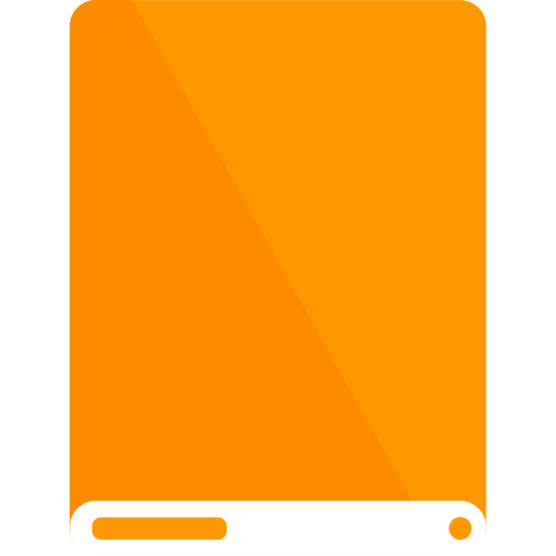 Drive, orange, white icon