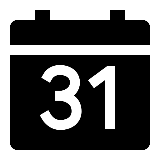 Calendar, number, sharp icon