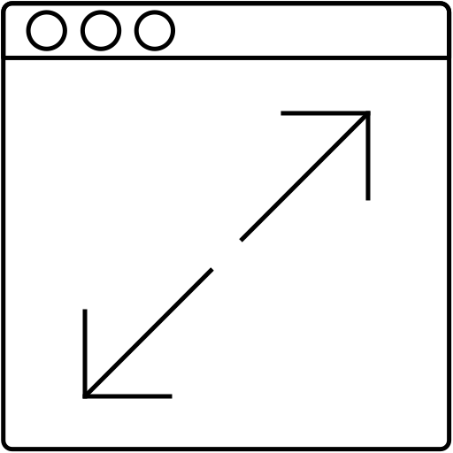 Fullscreen, white, full screen, expand, maximize icon