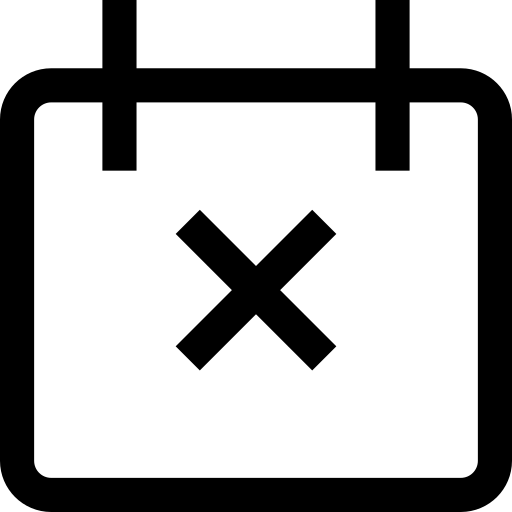 Calendar, x icon