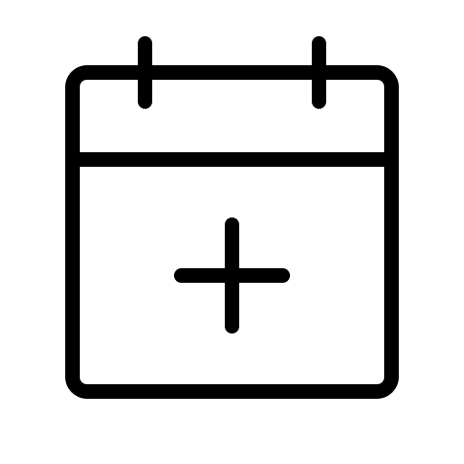 Calendar, plus, thin icon