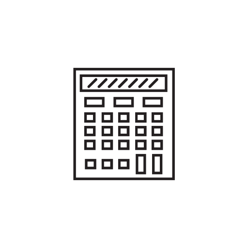 Calc, calculations, calculator, math, numbers, school icon