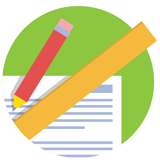 Measure, pencil, ruler, school, work icon