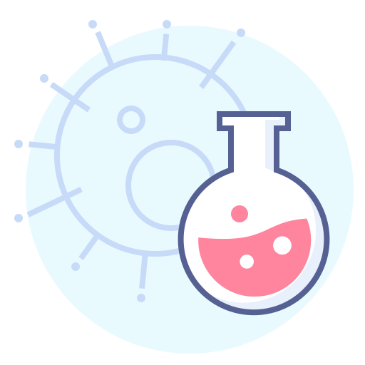Coronavirus, flask, laboratory, test icon