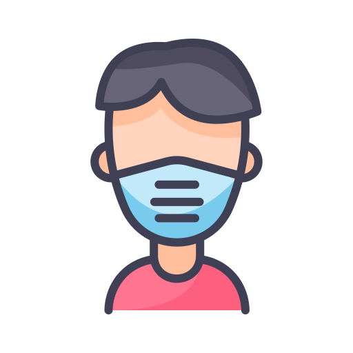 Coronavirus, covid, face mask, male, quarantine icon