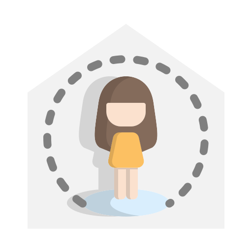 Distance, home, protection, quarantine, safe, social distancing, stay icon