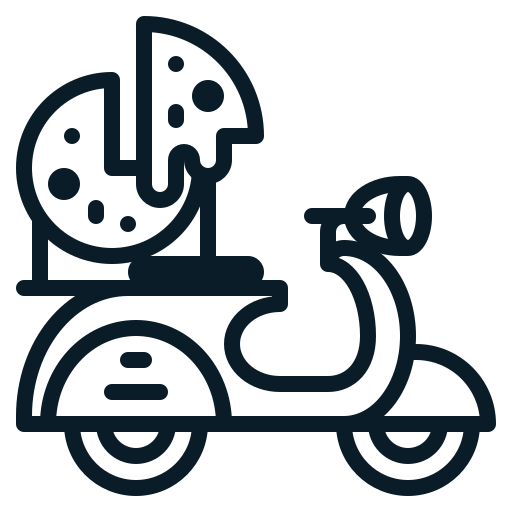 Delivery, food, motorcycle, pizza0, scooter, transportation icon