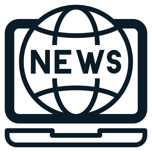 Communication, laptop, media0, news, online icon
