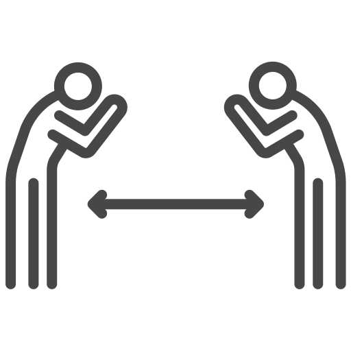 Coronavirus, greeting, social distancing, wai icon