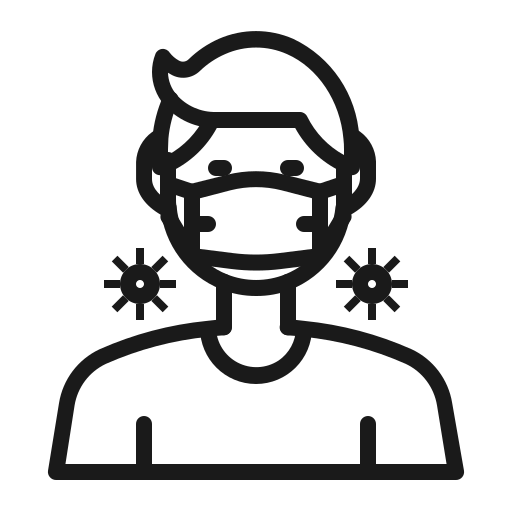 Coronavirus, human, man, mask, protection, safety, virus icon