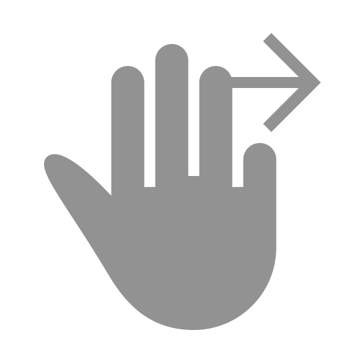 Right, swipe, fingers, three icon