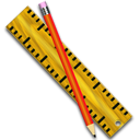 Measure, pen, ruler icon