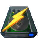 Disk, lightning, power icon