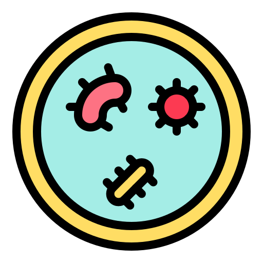 Bacteria, culture, lab, petri dish, virus icon
