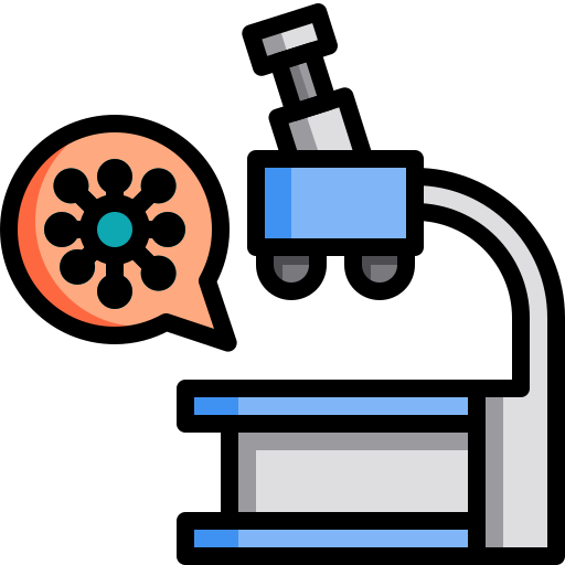 Color, covid, lab, lineal, microscope, science, virus icon