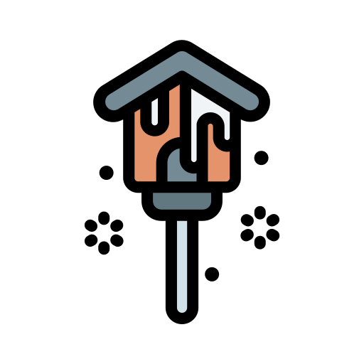 Bird, house, birdhouse, winter, snow icon