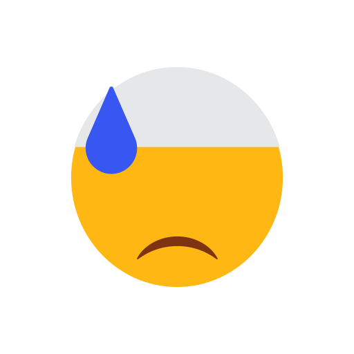 Cap, cold sweat, dissapointed face, emoji, face, islam, muslim icon
