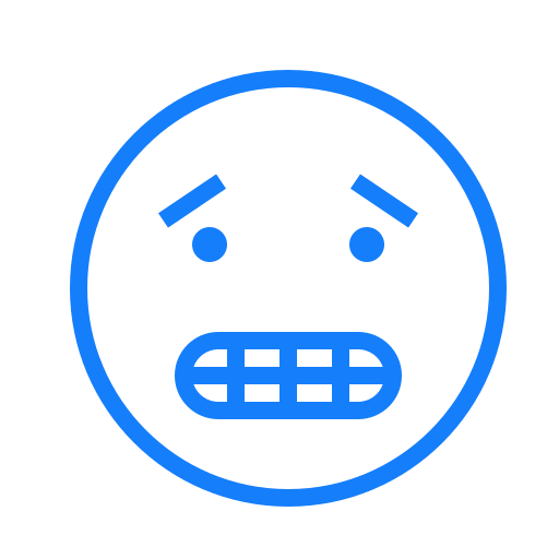 Face, teeth, worried icon